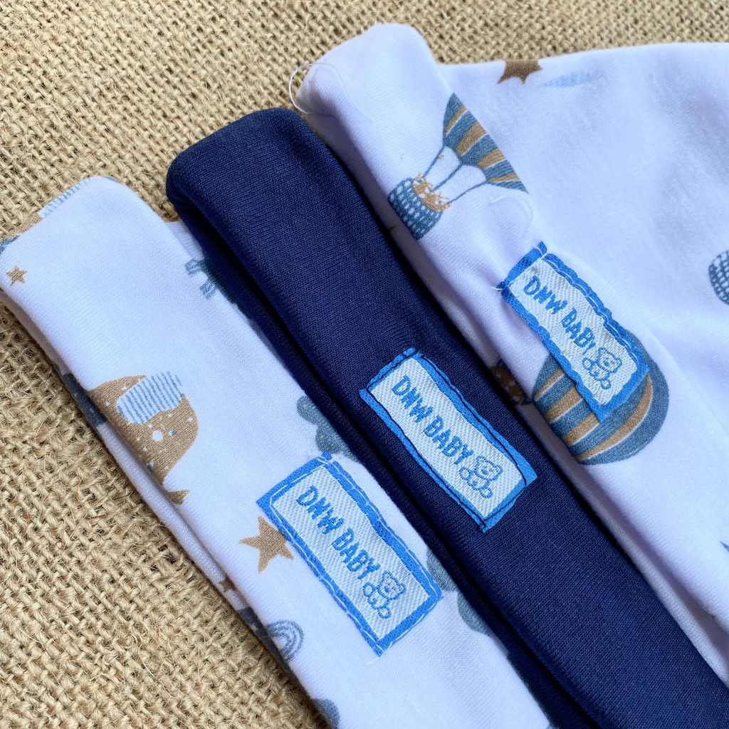 3 Pcs Kupluk Bayi Newborn Sablon Topi Bayi Pelindung Kepala Bayi Asyam Baby