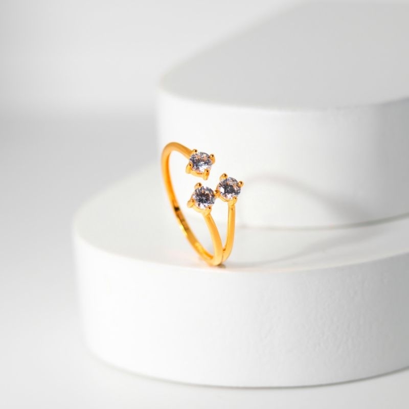 Cincin Emas Talipan 3 Mata - Toko Emas Gadjah