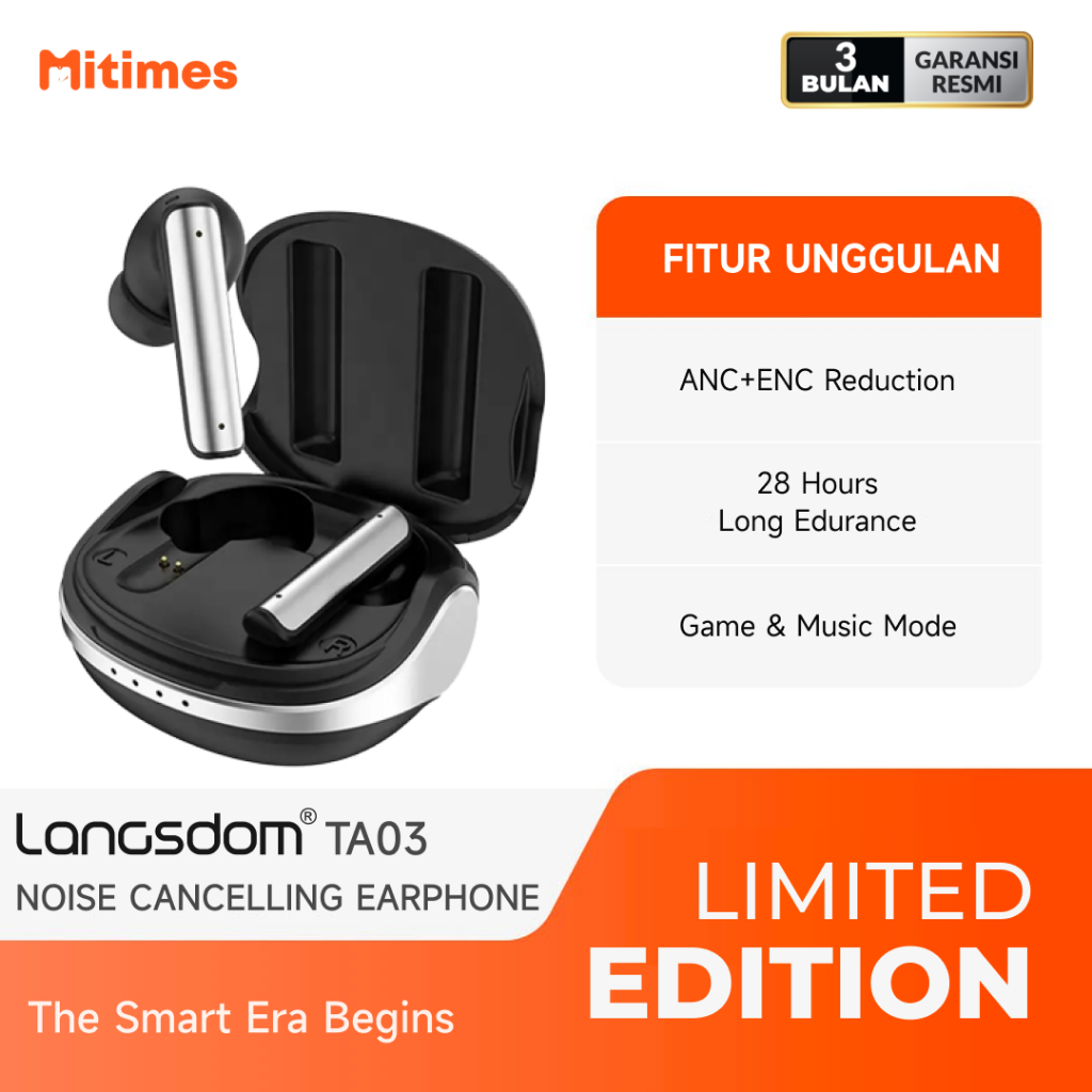 Langsdom TA03 ANC + ENC True Wireless Bluetooth Headset Gaming Headset