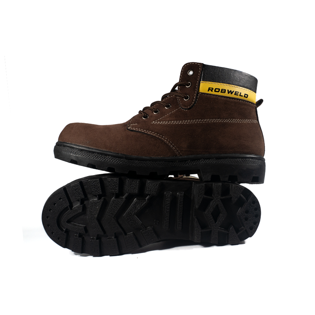 Sepatu Safety Pria Boots Ujung Besi Robweld Size 39 - 44 Warna Hitam Tan Cokelat