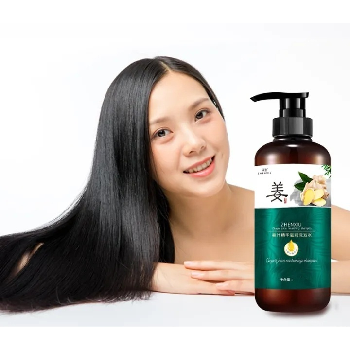 Paket Shampoo ZHENXIU Ginger Juice Nourishing Shampoo + Serum perawatan & pertumbuhan Rambut 500ml