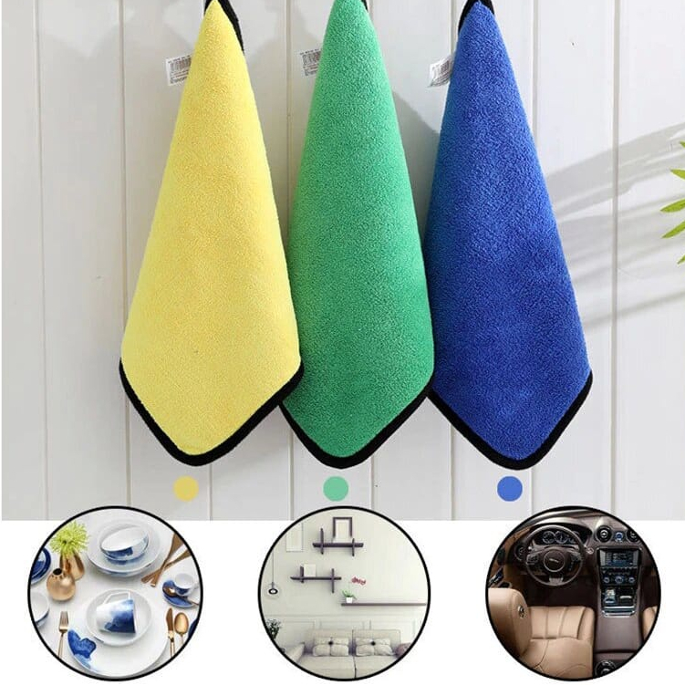 5pc / 10pc Paket Kain Lap Microfiber 30x30 Lap Mobil Lembut Tebal Anti Lecet Serbaguna