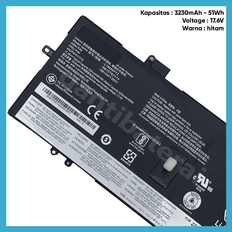 Battery Thinkpad X1 carbon 4th 2019 L18M4P72 L18C4P71 02DL006 02DL005