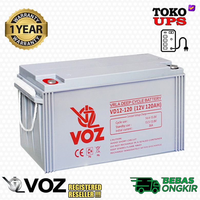VOZ VD12-120 12V 120AH VRLA Deep Cycle Battery | Baterai 12V 120AH