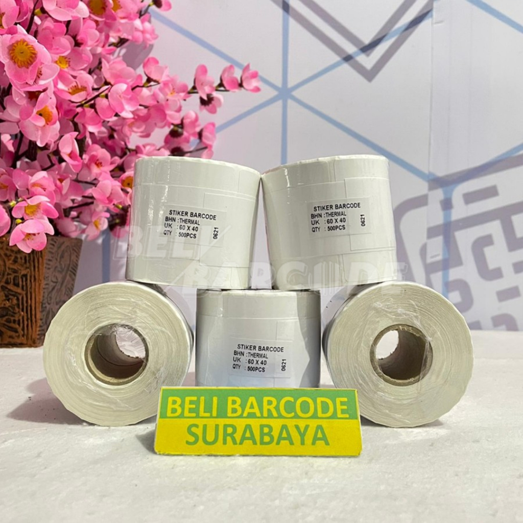 LABEL STIKER THERMAL XPRINTER UK. 60X40 / 6cm X 4cm ISI 500pcs CORE 1&quot;