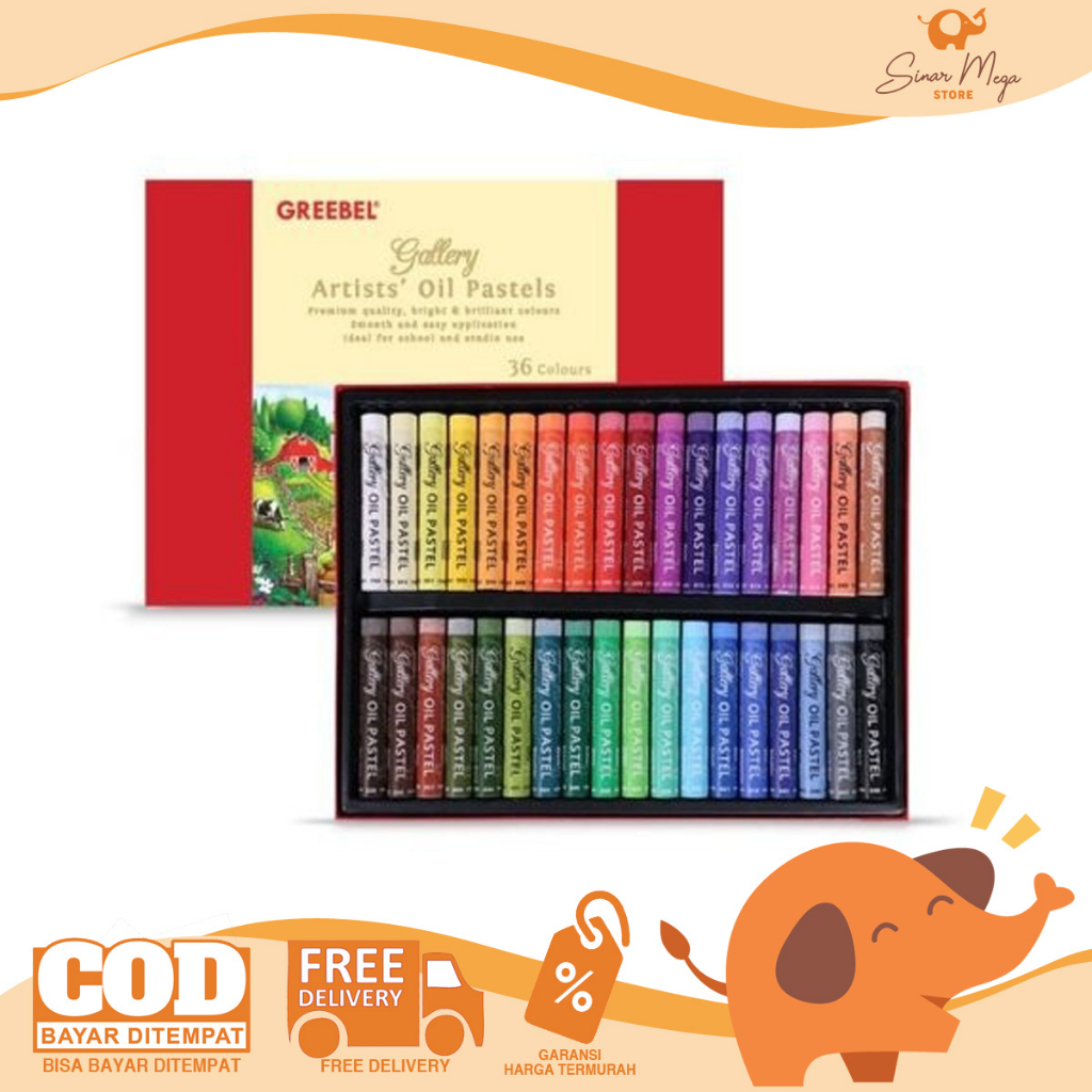 

Greebel Crayon Krayon Artist Oil Pastel 36C (36 Warna) / Crayon 36 Colours / Krayon non toxic