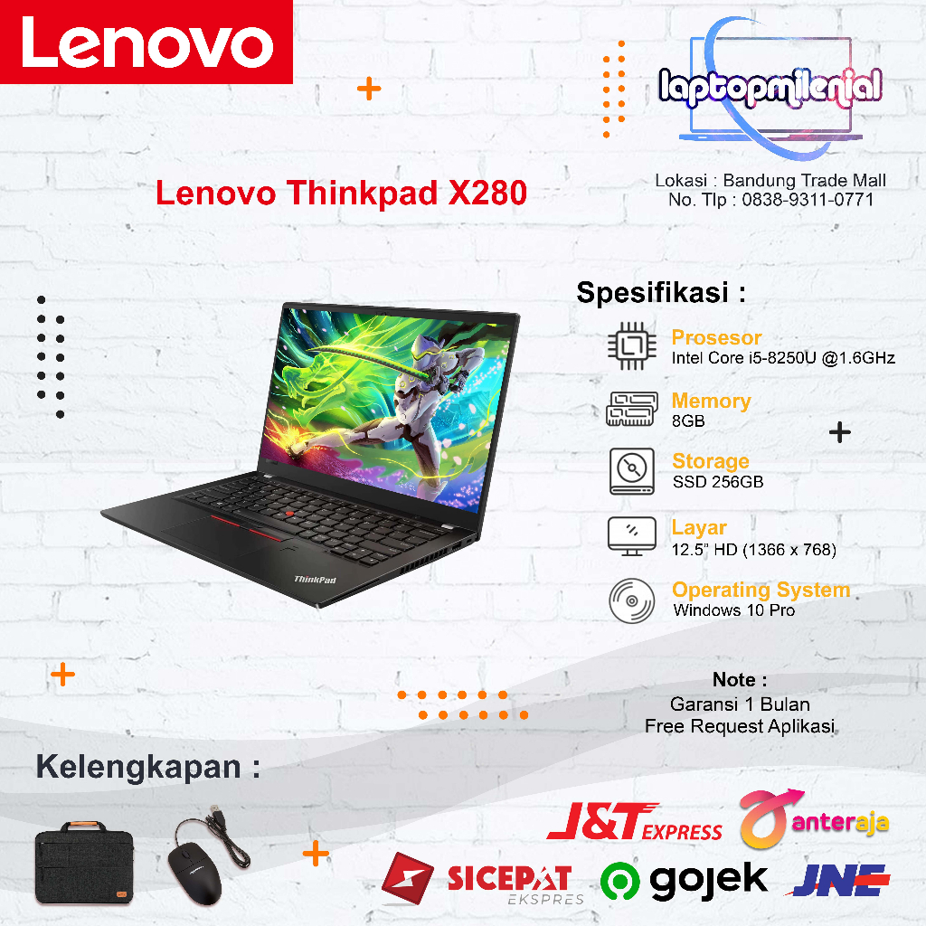 Laptop Lenovo Gaming Core i5 / i7 Ram 8GB SSD 256GB + Full Bonus Original Murah Bergaransi