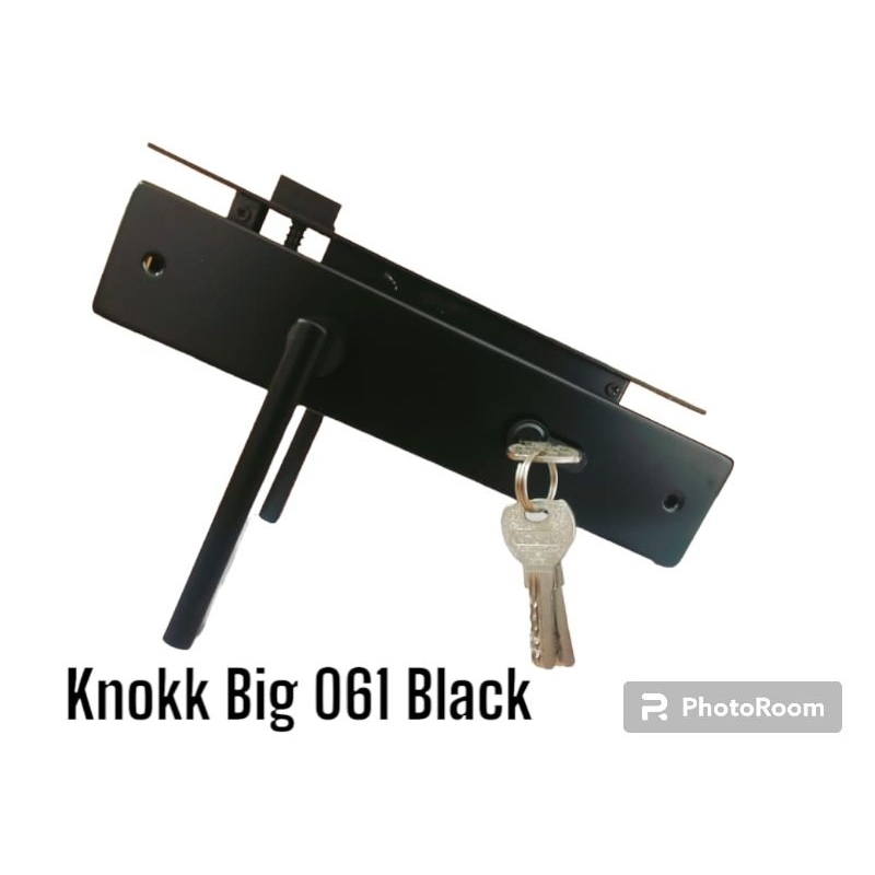 kunci pintu besar hitam handle pintu full black gagang kunci pintu komplit 25cm hitam