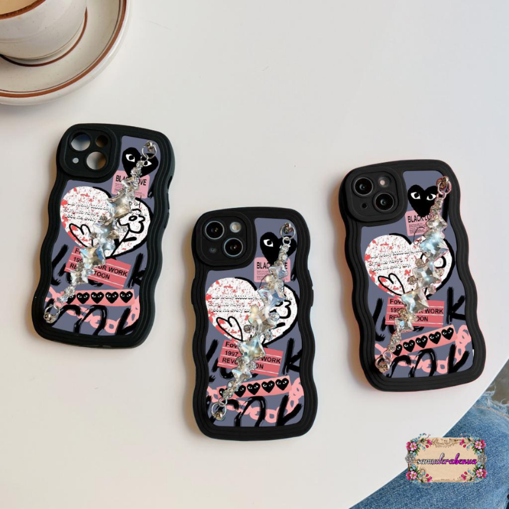 GC34 GC43 CASE CASING SOFTCASE SILIKON WAVY CARACTER RANTAI DIAMOND GRIP FOR REALME 8 PRO 8I 9I 9 PRO PLUS 10 4G SB5677