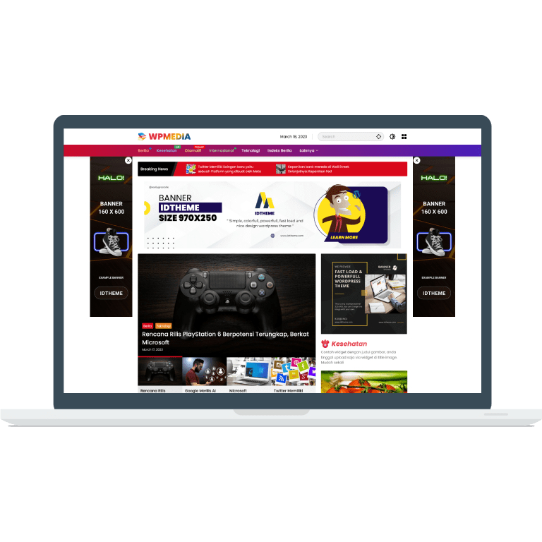 Wpmedia Theme Wordpress, Theme Khusus untuk Blog dan Berita - Original Lisensi Lifetime by Idtheme