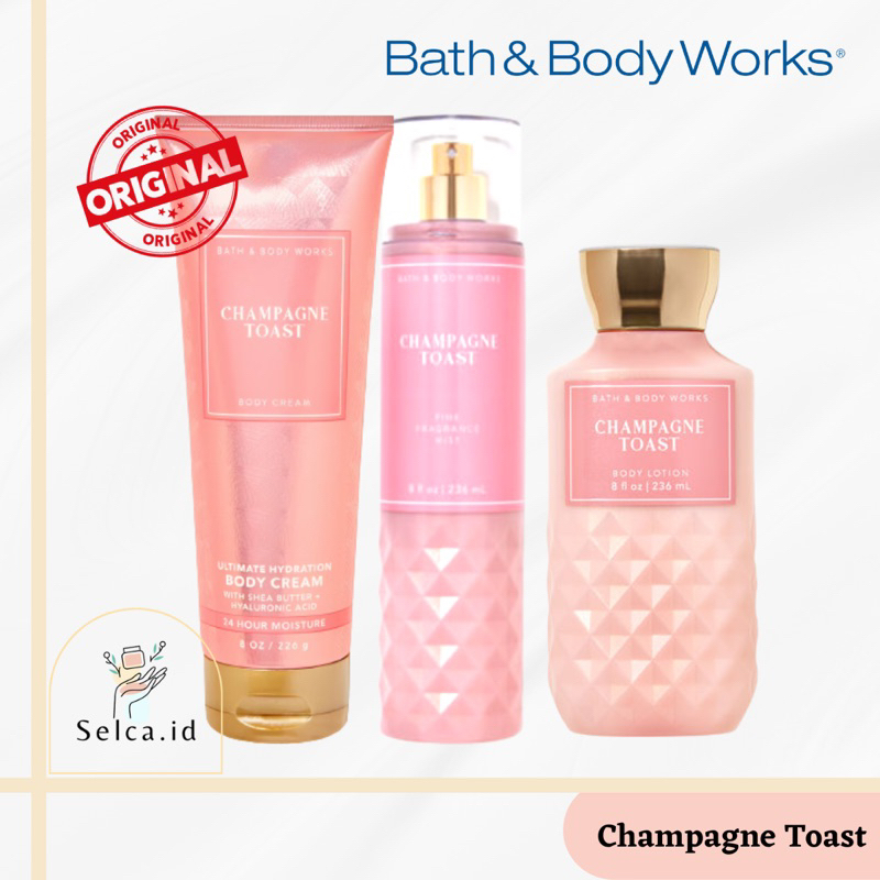 BBW Champagne Toast Body Mist / Body Lotion/ Body Cream - Bath & Body Works Champagne Toast