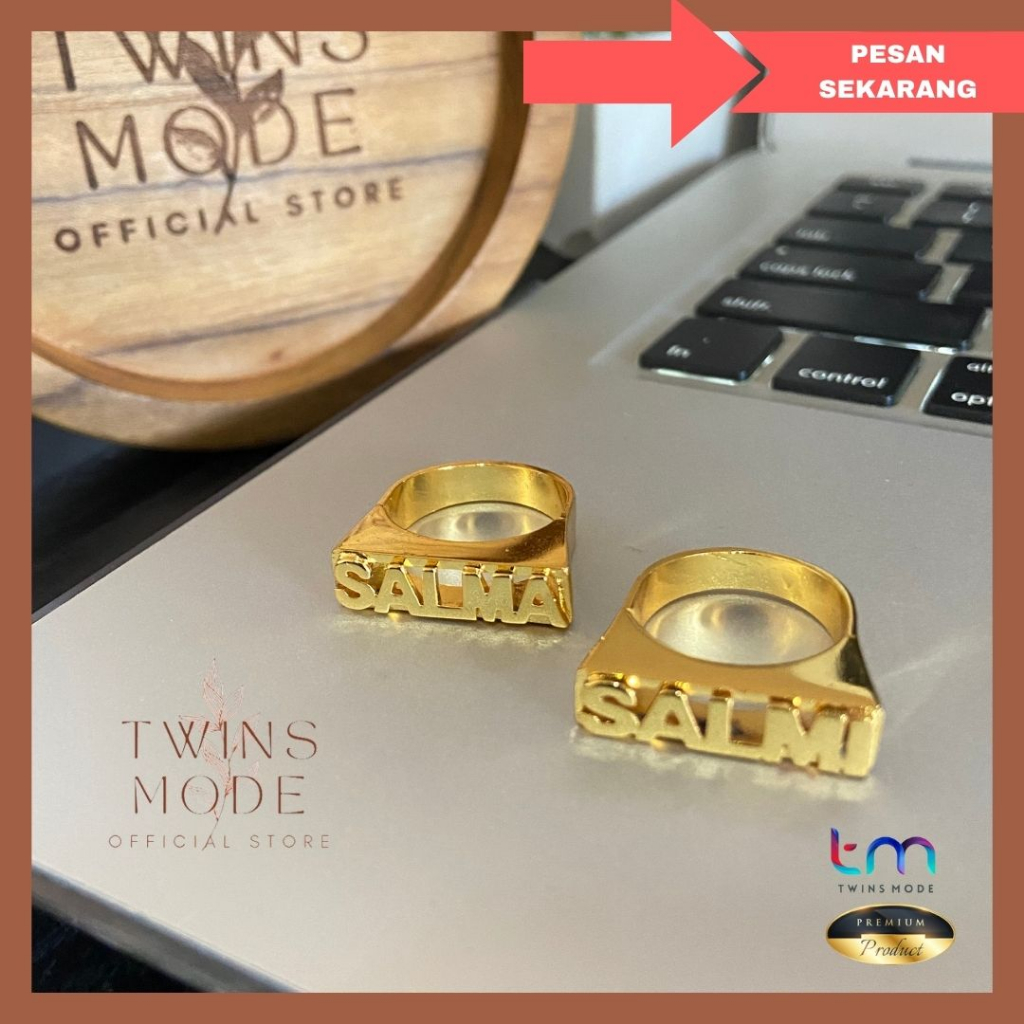 Cincin Custom Nama 3D Europe Style Hip Hop Lapis Emas Titanium Warna Awet Tahan Goresan