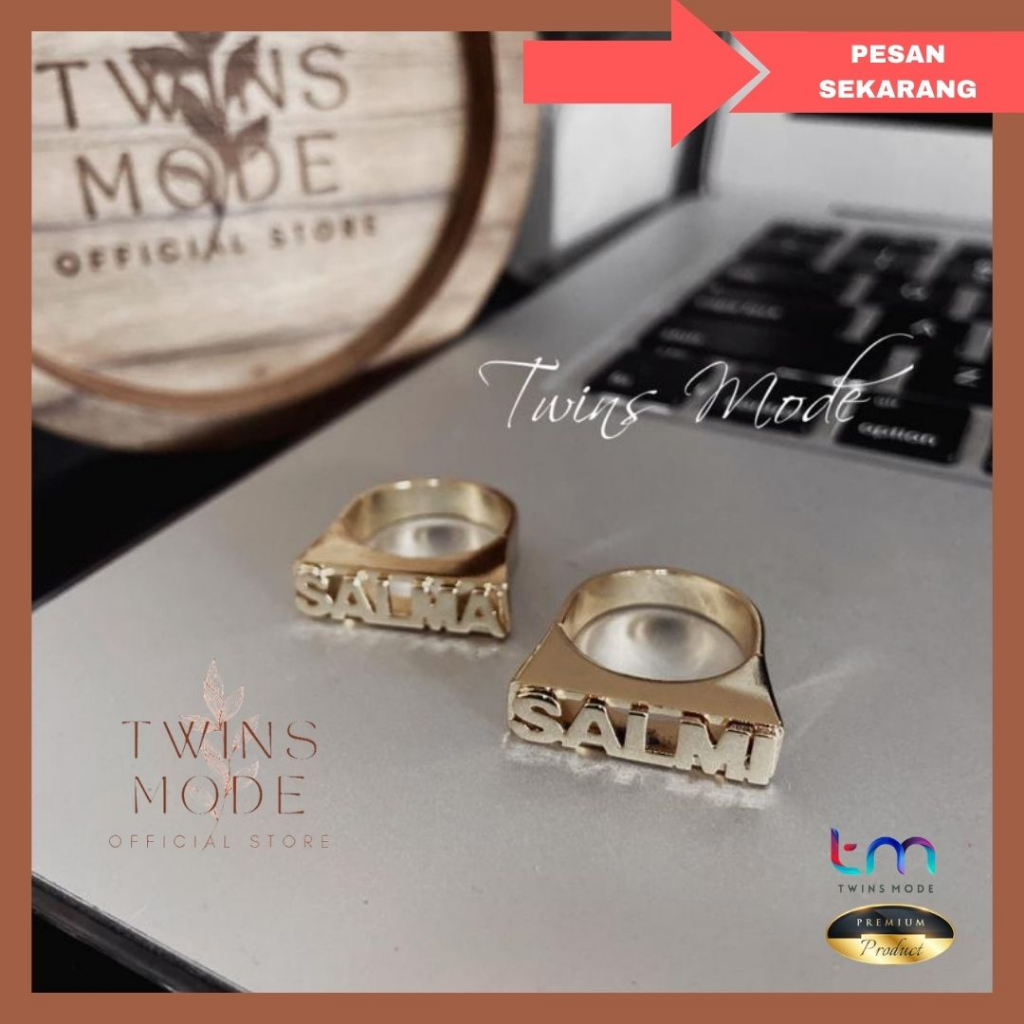 Cincin Custom Nama 3D Europe Style Hip Hop Lapis Emas Titanium Warna Awet Tahan Goresan