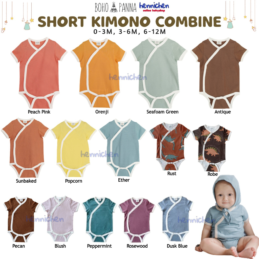 BohoPanna Short Kimono Combine Extra Soft 0-3M 3-6M 6-12M