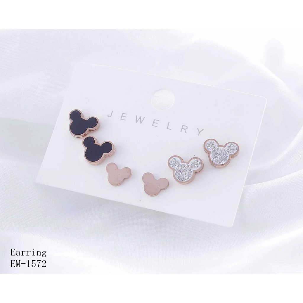 Anting Titanium Set3 Permata Perhiasan Fashion 0102  1572