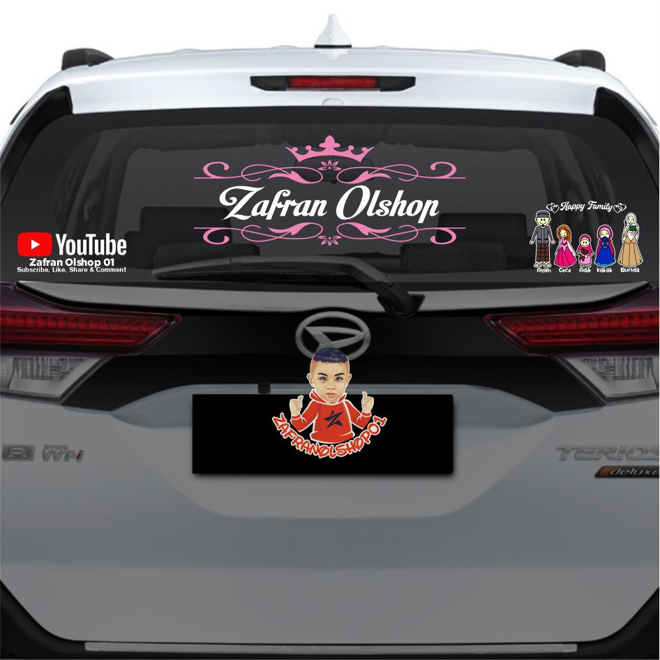 Stiker Nama Frame Kaca Mobil Stiker Body Mobil Custom Nama Frame Mobil Cutting Sticker