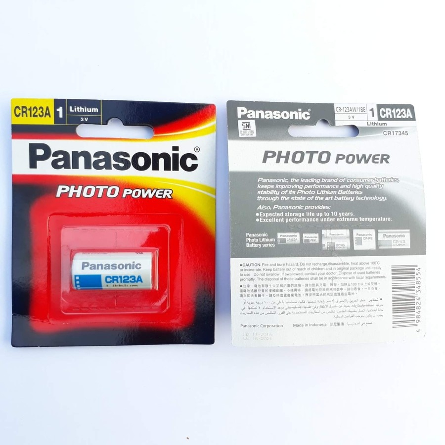 Baterai Batre Battery Panasonic LITHIUM 3V CR123A / CR 123 A / CR123 / CR17345 Original Photo Power