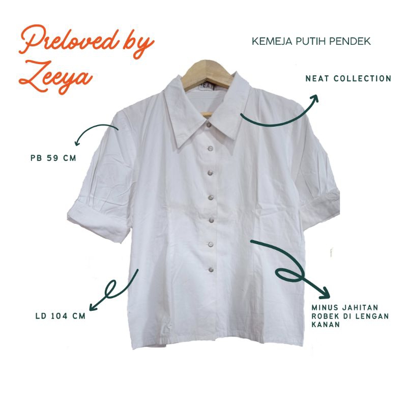 Kemeja Putih NEAT COLLECTION Preloved by Zeeya