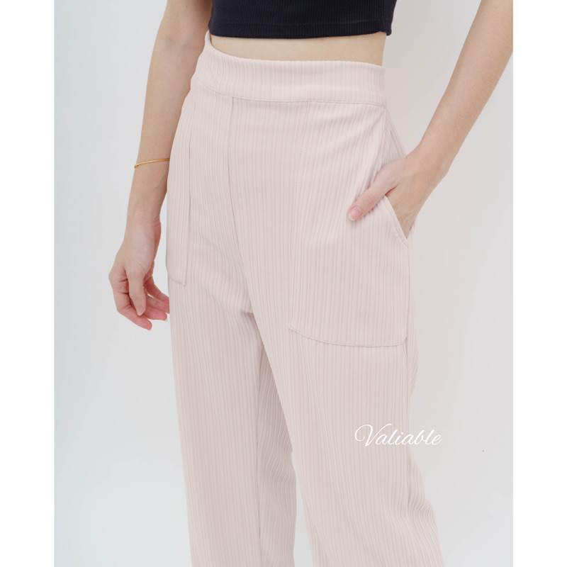 (M-XXL) Nancy Highwaist Loose Knit Pants Valiable