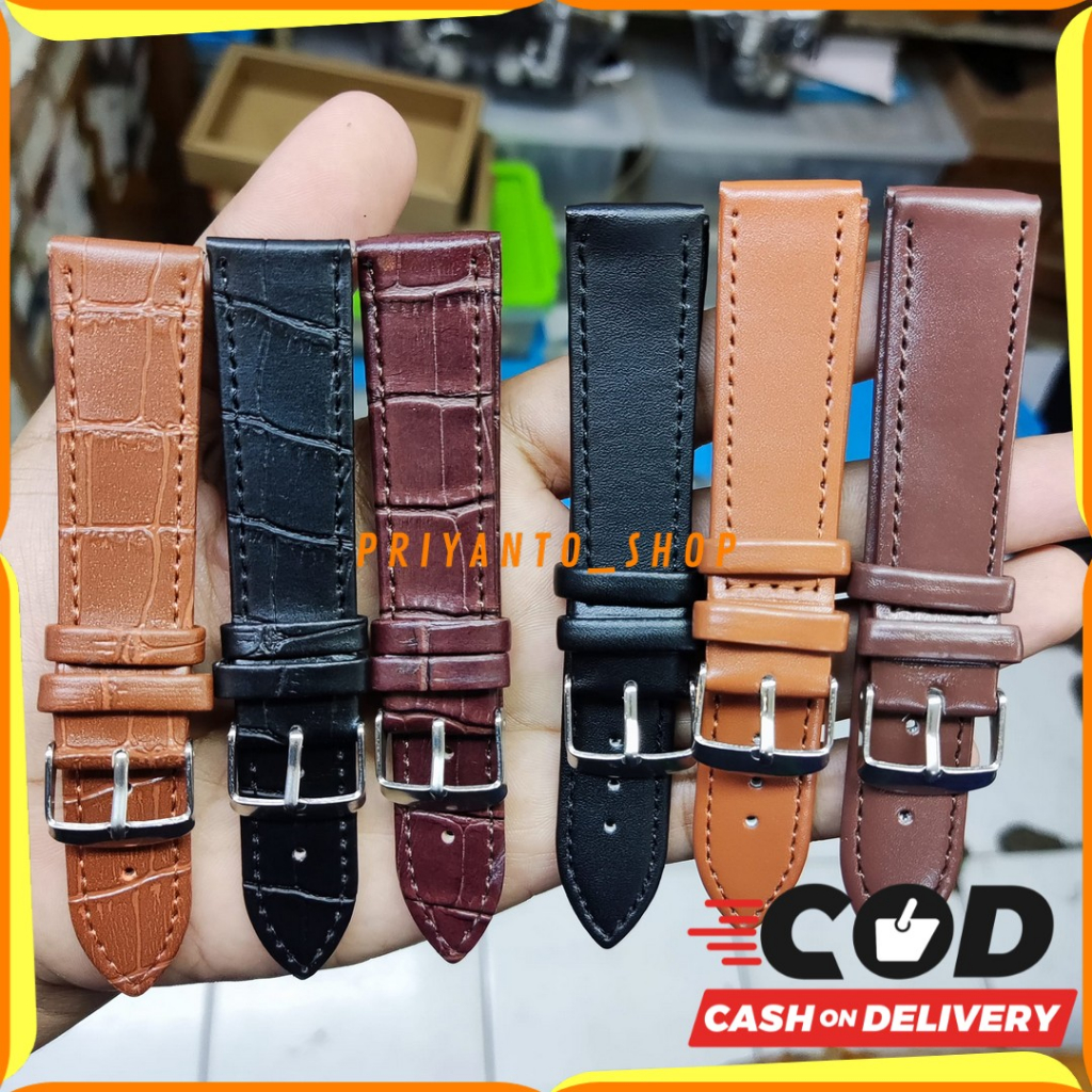 TALI JAM TANGAN KULIT KALEP MUTU BAGUS 12MM 14MM 16MM 18MM 20MM 22MM 24MM