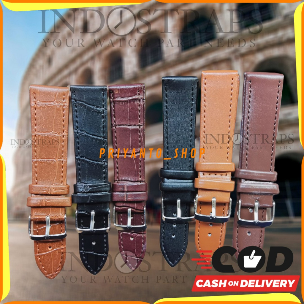 TALI JAM TANGAN KULIT KALEP MUTU BAGUS 12MM 14MM 16MM 18MM 20MM 22MM 24MM