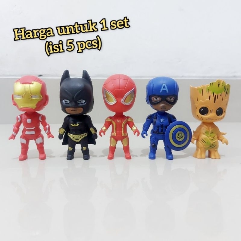 Mainan Action Figure Avengers Isi 5 Pcs - Set Figur Superhero Anak Laki Cowok