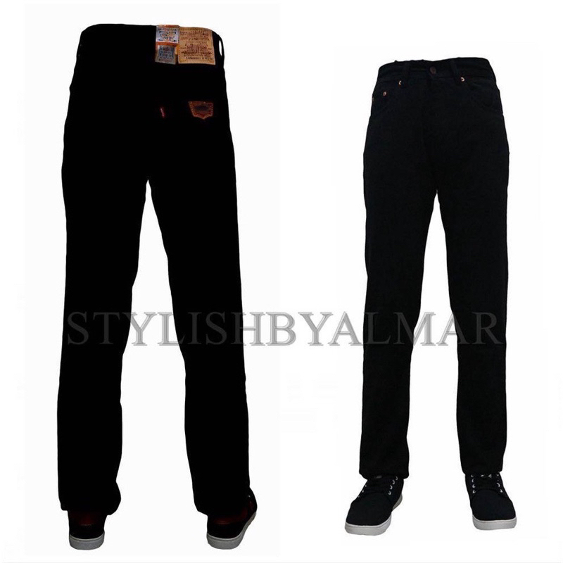 Celana jeans standar regullar cowok pria bioblizt biowash hitam berkualitas