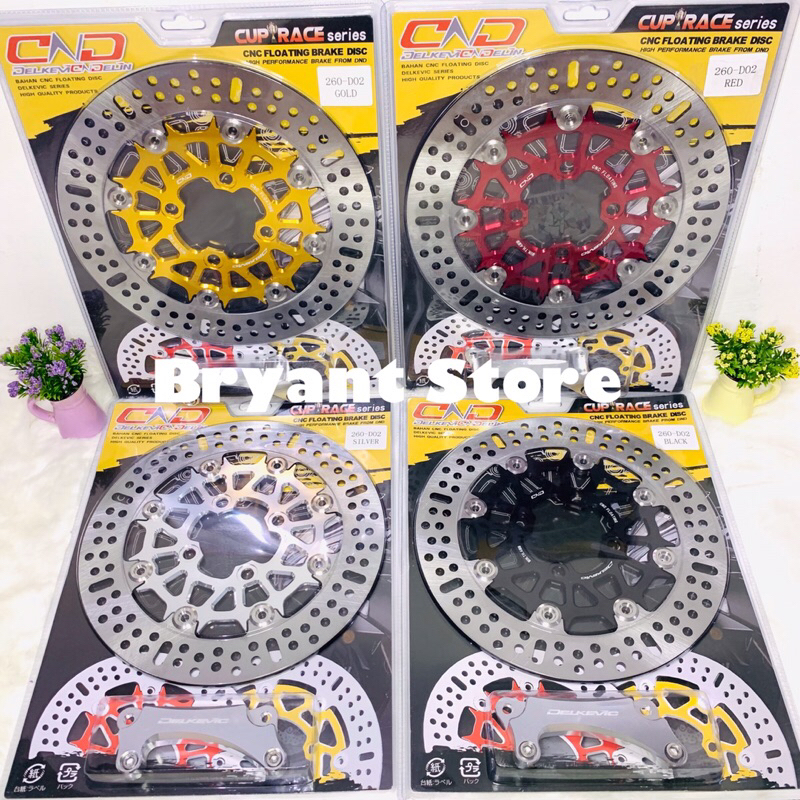 PIRINGAN DEPAN CAKRAM DELKEVIC 260MM D02 SCOOPY BEAT VARIO 125 VARIO 150 160 GENIO SPACY CNC FLOATING BRAKE DISK DISC 260 MM LUBANG BAUT 4