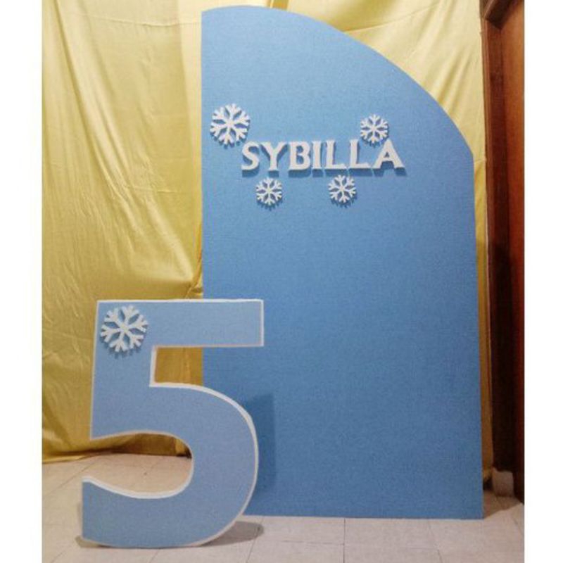 Angka 2D Font Bebas Styrofoam Dekorasi Pesta