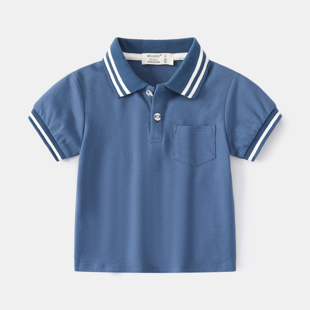 Polo Shirt Anak Laki Laki Import Baju Kerah Anak Cowok Polos Garis Baju Formal