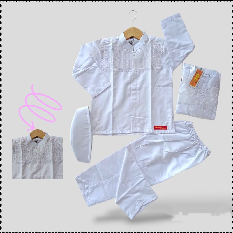 Baju Koko Trendy Anak Cowok Putih Setelan Baju Muslim Putih Pakaian Muslim Koko Anak Laki Laki Keren