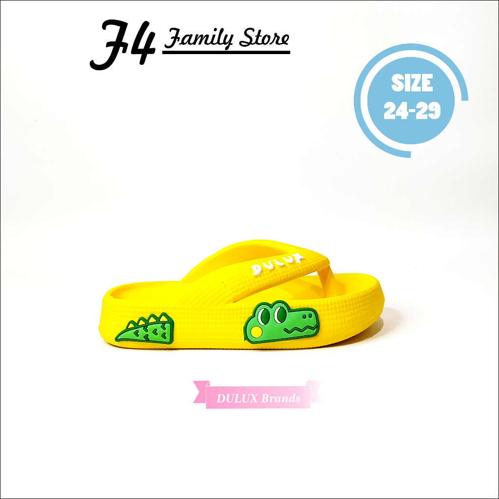 MD79 - Sendal Anak Laki Laki Jepit Usia 3 5 Tahun Terbaru 2023 Motif Buaya Slip On Jelly