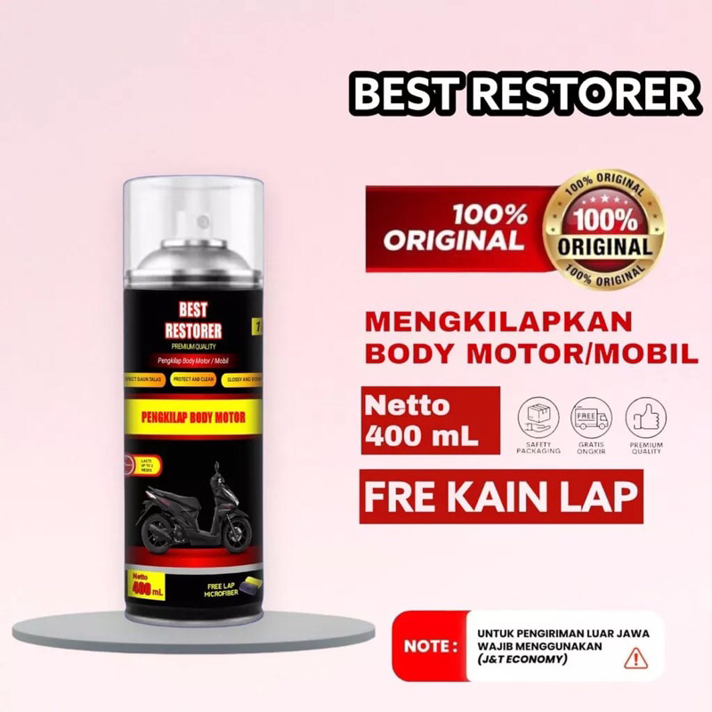 Promo BEST RESTORER (Pengkilap &amp; Penghitam Body Motor / Mobil / Ban)