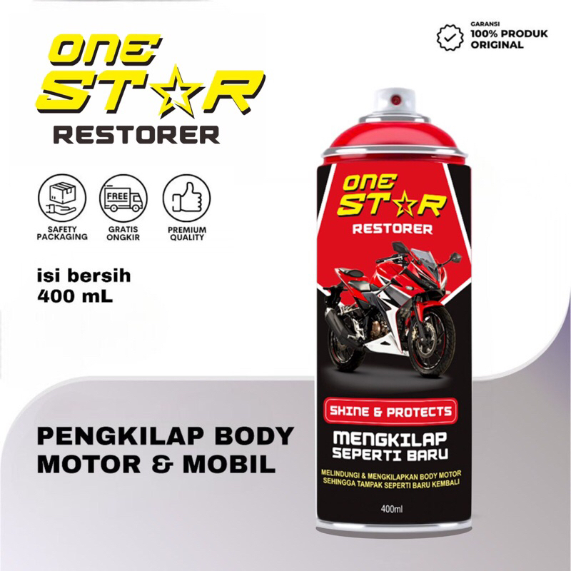 ONE STAR - Penghitam &amp; Pengkilap Body Mobil / Motor / Semir Ban