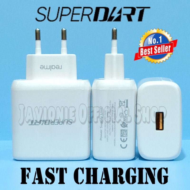 Charger Casan Cas REALME 6 7 8 9 10 ORIGINAL 30W 65W Super DART VOOC TYPE C Fast Charging