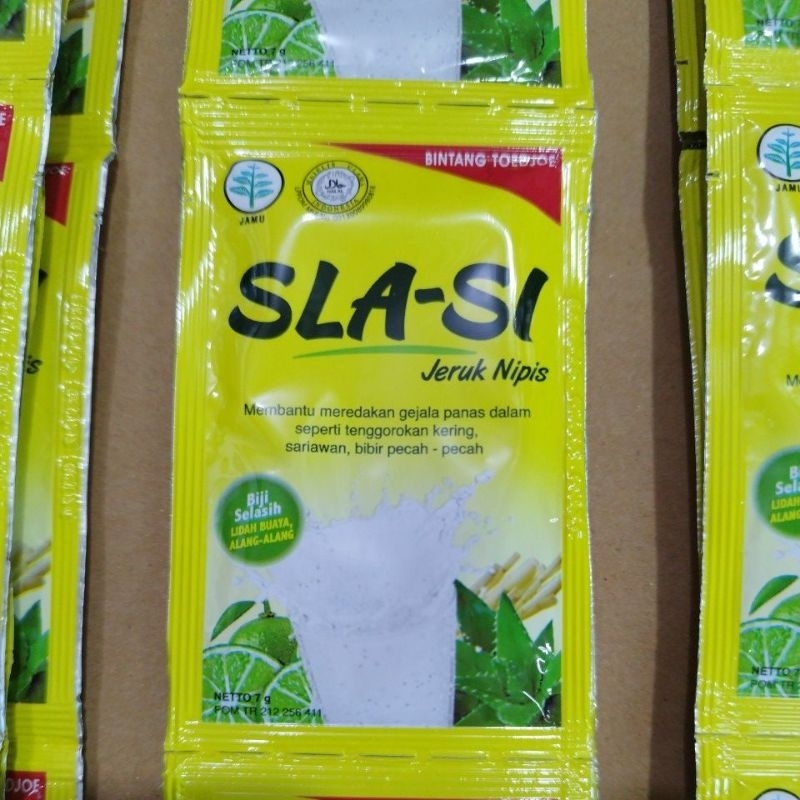 Slasi / Sla-si Jeruk Nipis bintang toedjoe renceng isi 12 saset untuk panas dalam sariawan / minuman saset