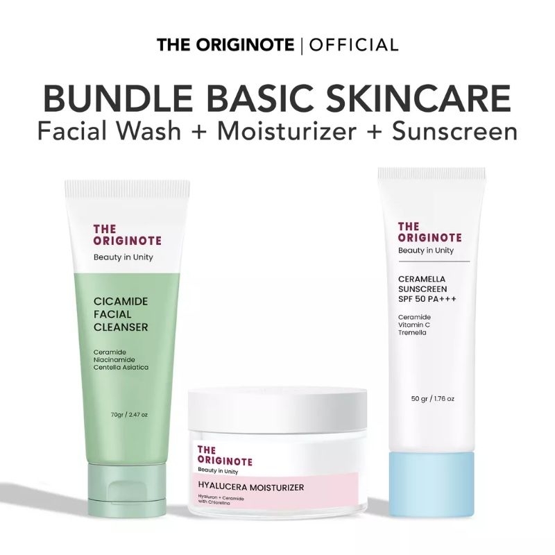 (READY) The Originote Bundle Basic Skincare Facial Wash + Moisturizer + Sunscreen