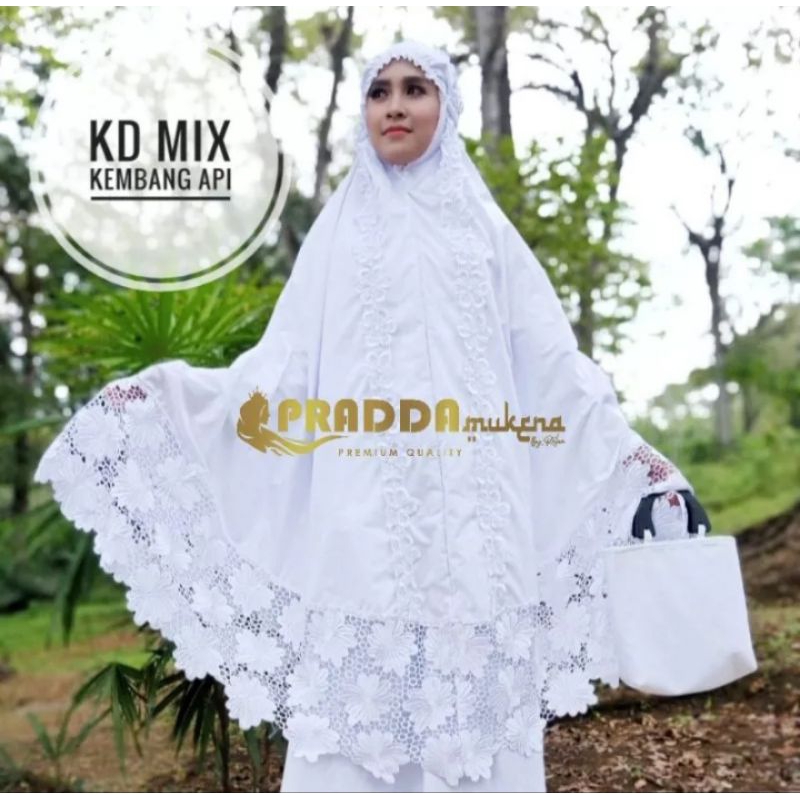 Mukena Prada KD Mix Renda Putih