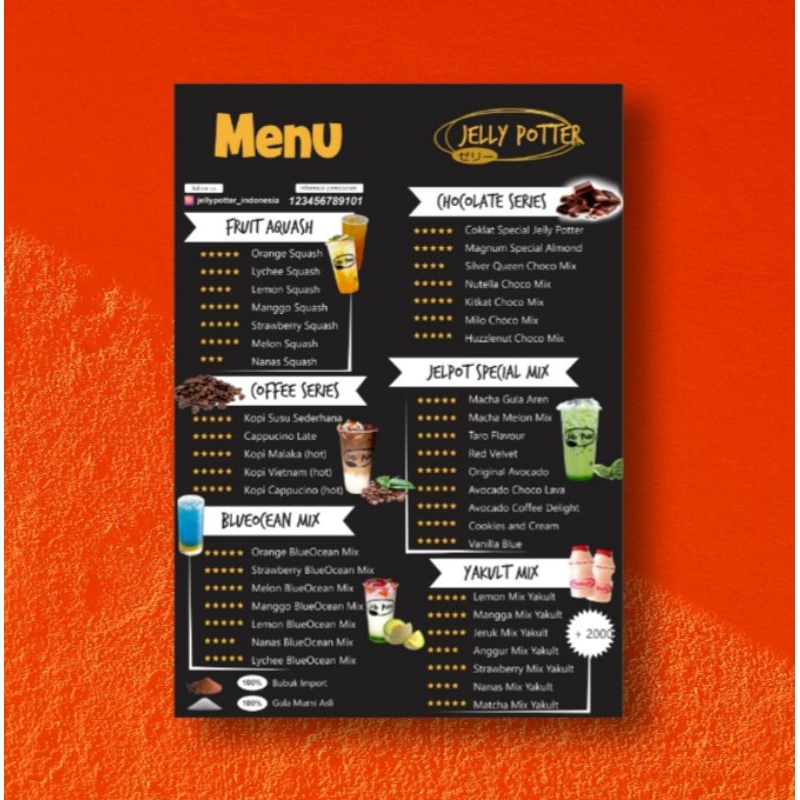 CETAK MENU A4 SUDAH LAMINASI