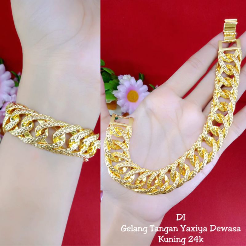 gelang sisik naga sultan sedang lapis emas 24k