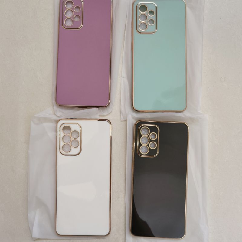 Case Samsung Galaxy A73 / A53 / A33 / A23 / A13 4G / A03 / A72 / A52s 5G / A52 / A32 / A22 4G / A02 / M32 / M22 / M11 / A11 / A01 / A50 A50s / A20 / A30 / A10s Casing Soft Softcase Gold Emas Plate Plating Silicone Silikon Luxury