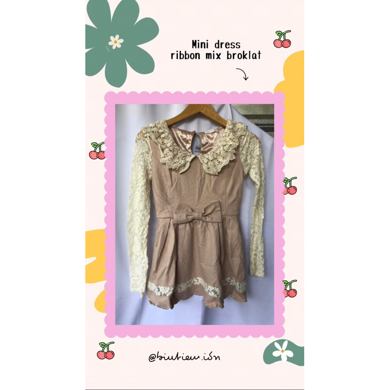 PRELOVED MINI DRESS KOREAN RIBBON LIKE NEW
