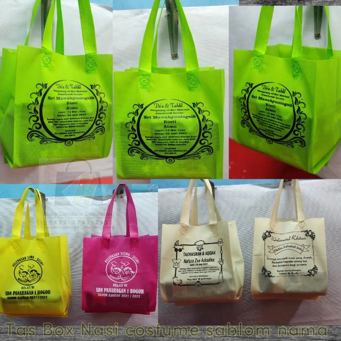 1 HARI BERES Tas spunbond 75gsm / godie bag buat bok nasi uk 18x18 / 20x20 dan 22x22