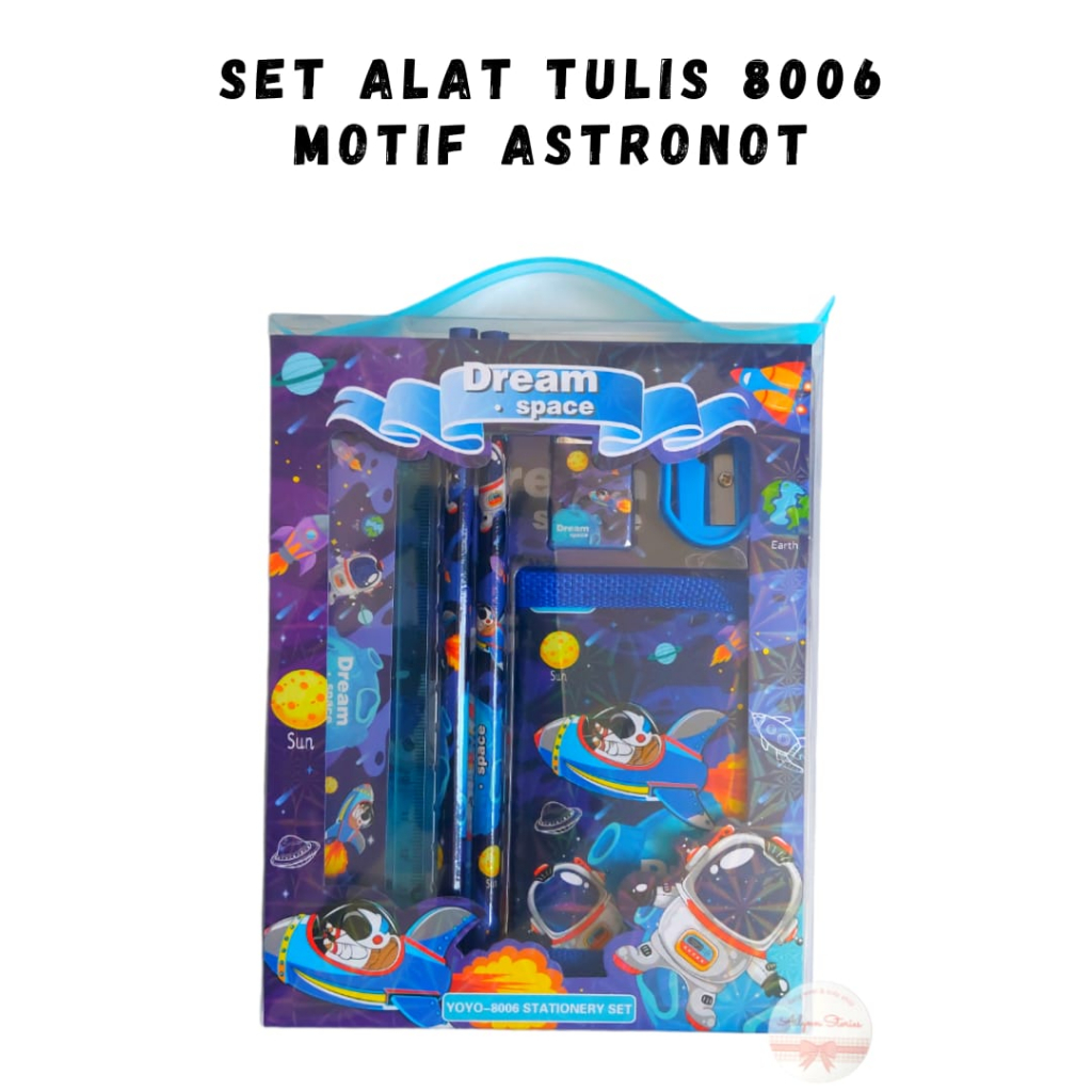 8006 Paket alat Tulis + dompet / Souvenir Ulang Tahun ATK Set Anak karakter