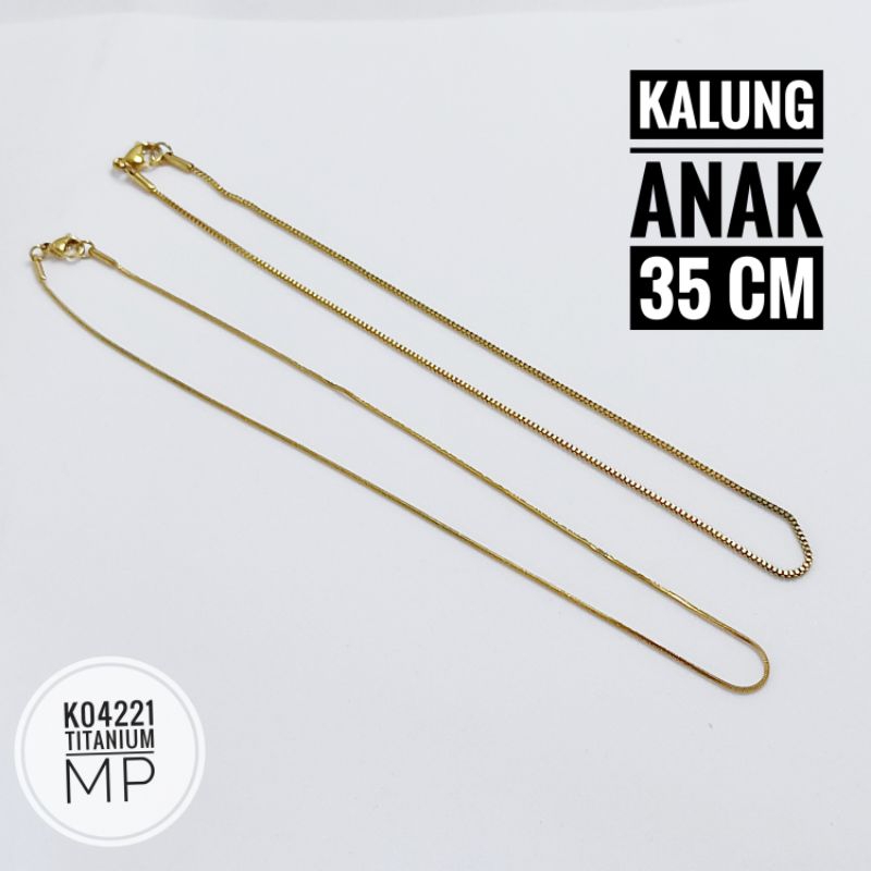 Kalung anak titanium 35cm gold K04221