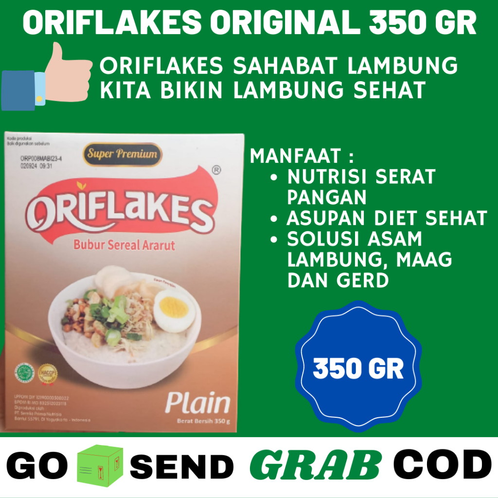 

Oriflakes Oriflake Bubur Sereal Umbi Ubi Garut 350 Gr Gram Untuk Asam Lambung Maag Dan GERD