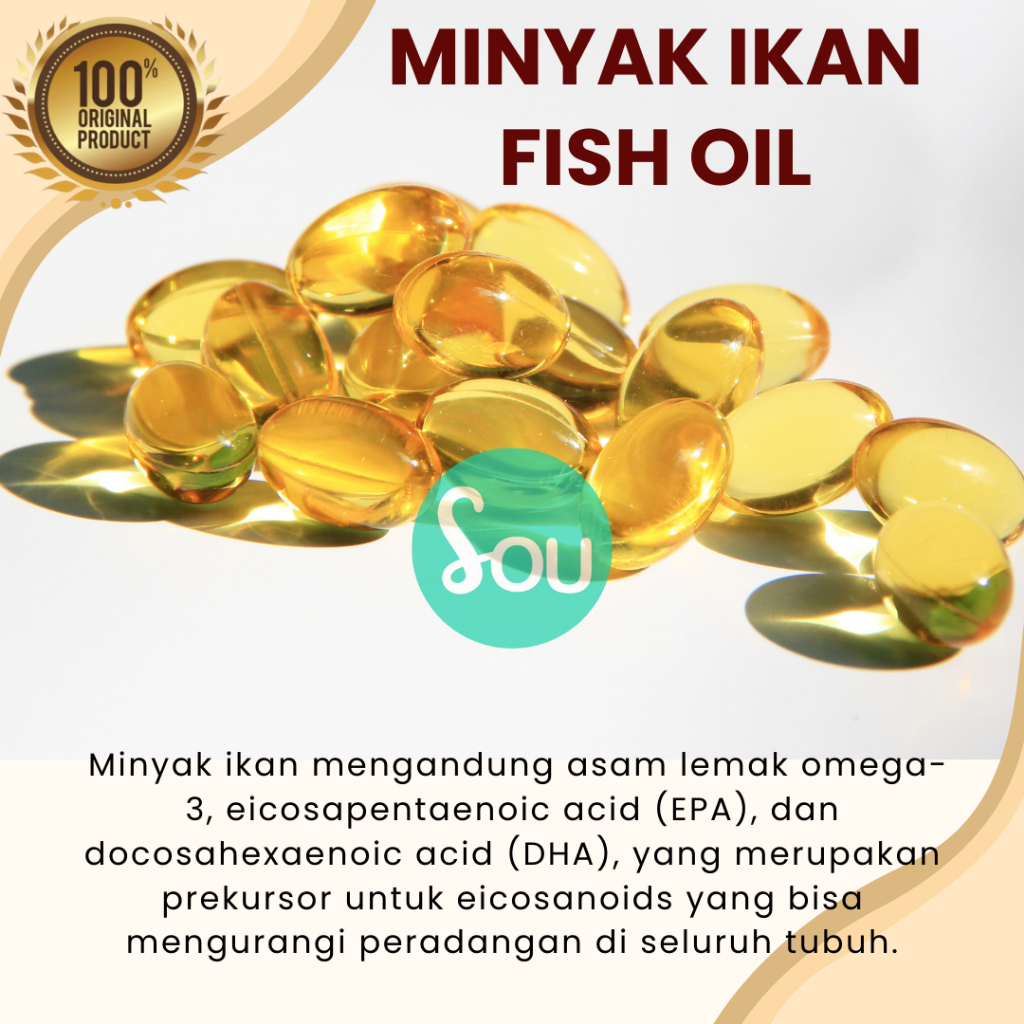 MINYAK IKAN FISH OIL VITAMIN OMEGA BULU KUCING ANJING HAMSTER 1 BUTIR