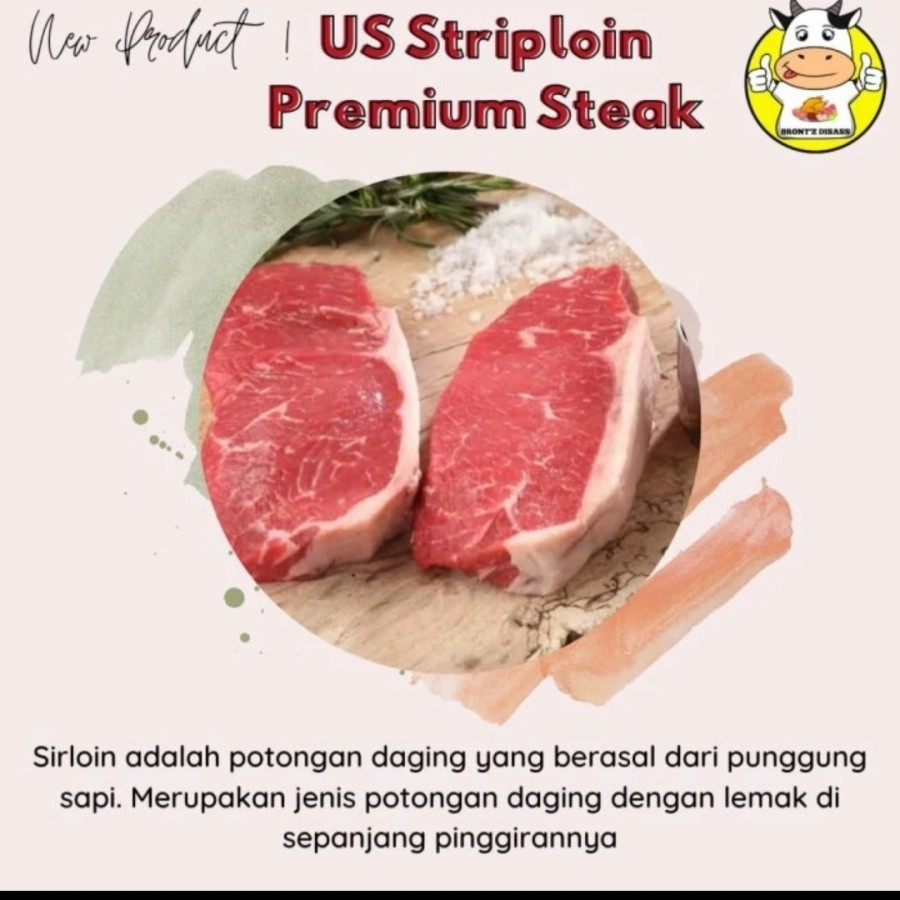 

SIRLOIN PREMIUM STEAK 250GR - DAGING SAPI IMPORT - BRONTZ JOGJA