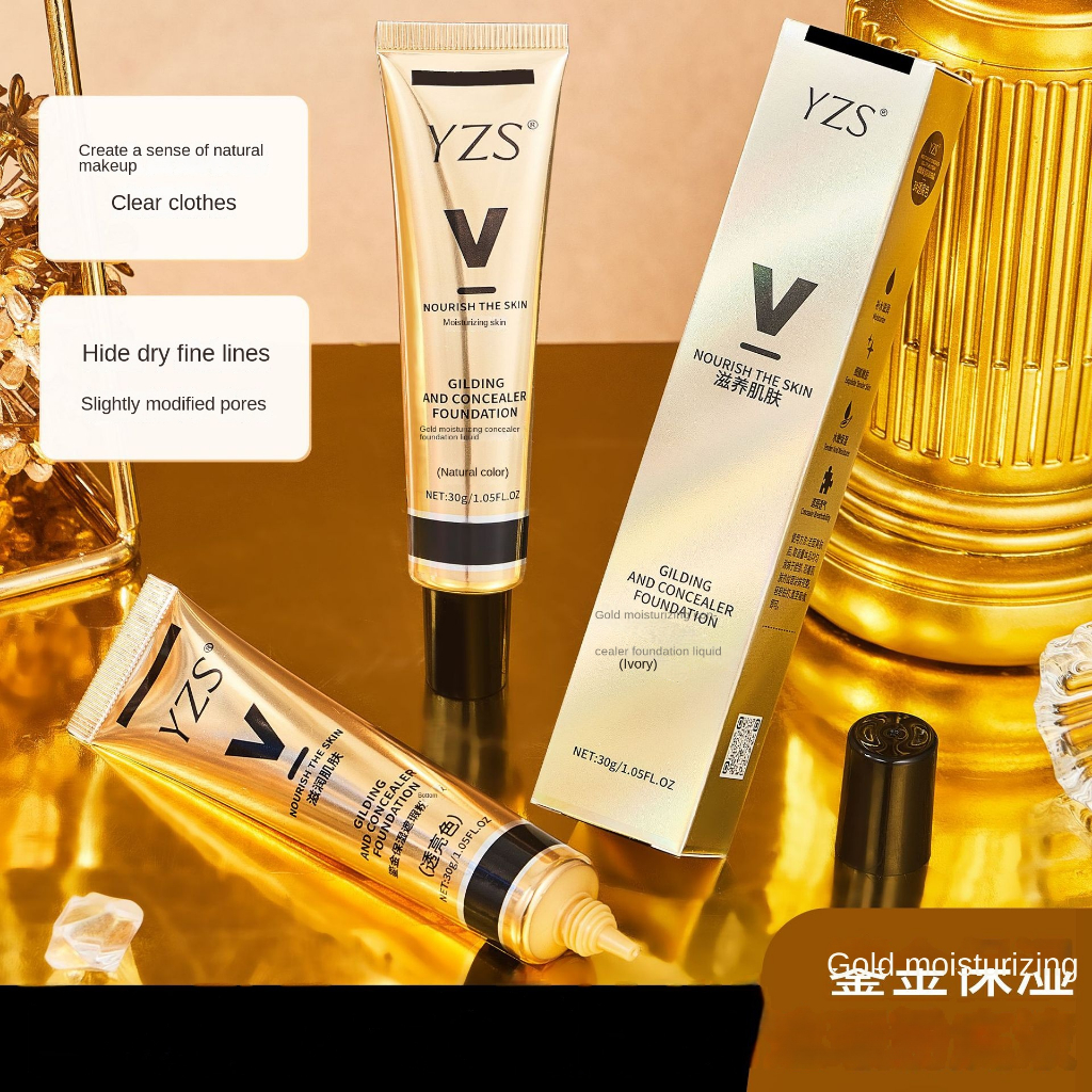 YZS Foundation cair pelembab concealer Light Concealer Liquid Foundation Memperbaiki Concealer Make up Kosmetik Isolated Cream Base Cream Primer Makeup Tak Terlihat Mencerahkan Warna Kulit BB Cream