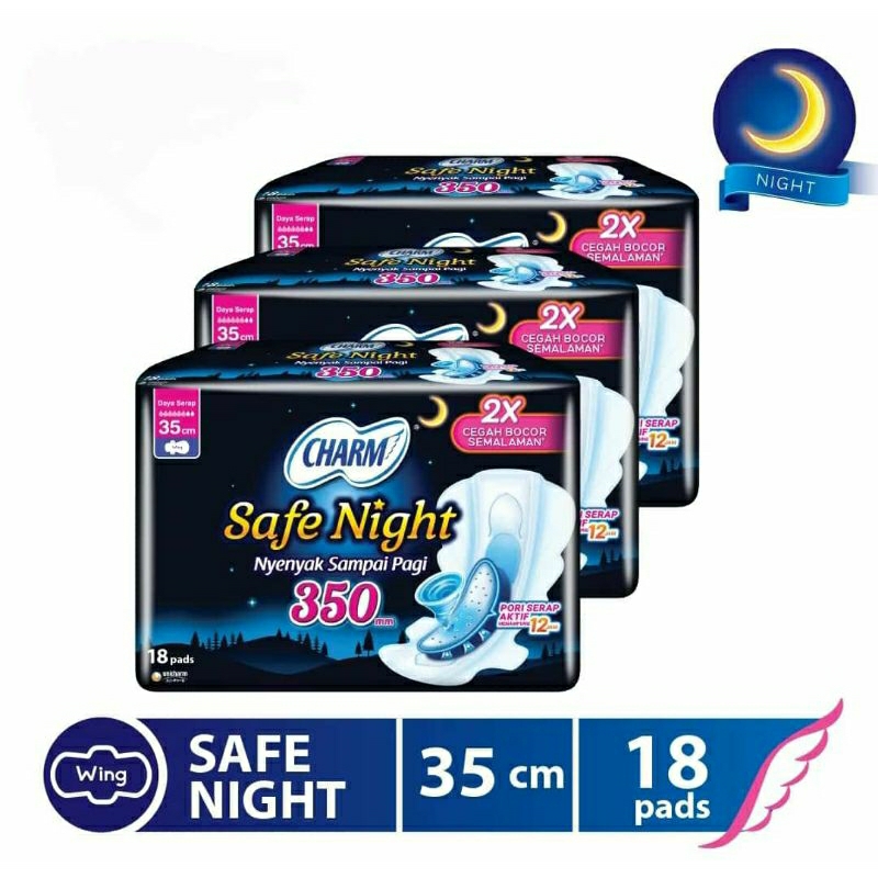 Pembalut charm night 35 cm isi 18 pads